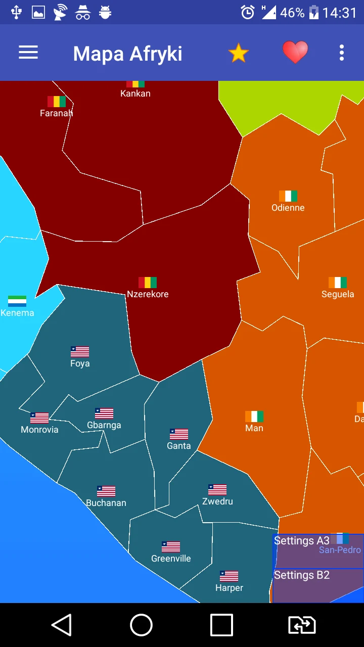 Map of Africa screenshot